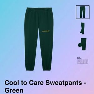 Lonely Ghost - Cool to Care Sweatpants - Green - Size Medium - Indy Blue
